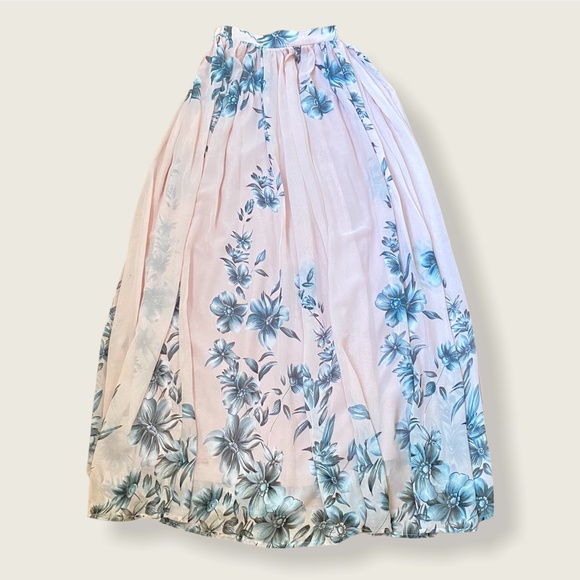 Windsor Dresses & Skirts - Windsor Pink Gray Floral Maxi Skirt S